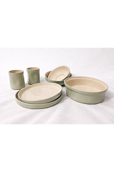 Handmade 2 Kişilik Seramik Luna Yemek Takımı