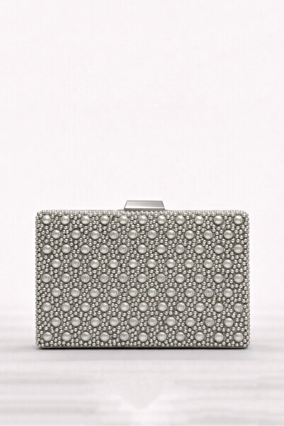 louisiana polo Women's Evening Dress Clutch Bag Pearl Silver Y0512