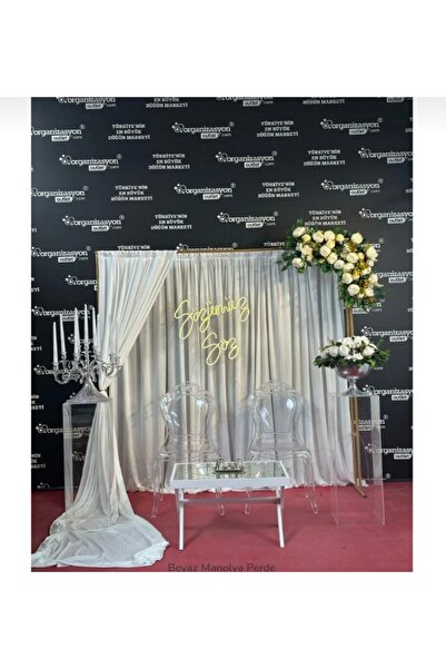 ORGANİZASYONAVM NİŞAN DÜĞÜN KINA DOĞUM GÜNÜ ARKA FONU MANOLYA TAG VE PERDESİ