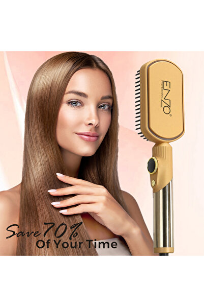 ENZO Professional Hair Straightener Brush EN-4002 – 3-in-1 Styler, Dryer & Vo...