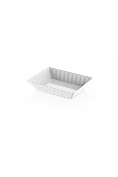Raki Rectangular bread and fruit basket melamine HENA WHITE 20x28x6cm