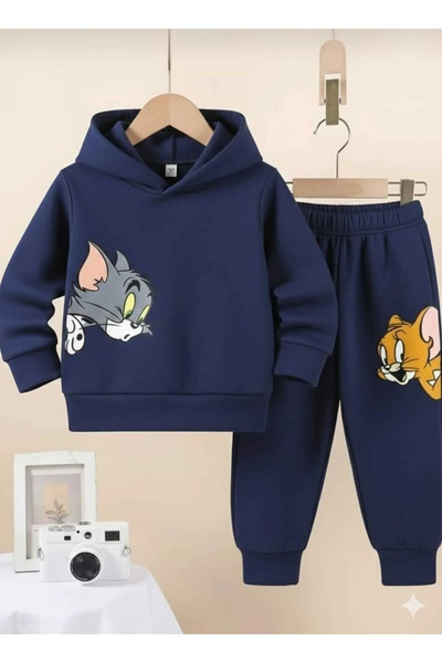 Machetta Set de trening pentru copii cu glugă și imprimeu Tom & Jerry tricou