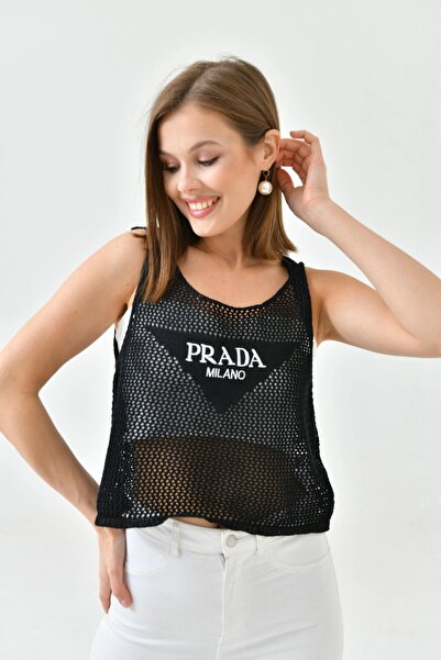 Park Karon Women's Asymmetrical Collar Knit Detail Crop Knitwear Blouse 8290Sw