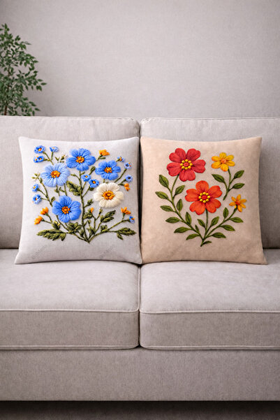 Bumedo 3D Flower Patterned Digital Printed Throw Pillow Cover Set of 2 – 42X4...
