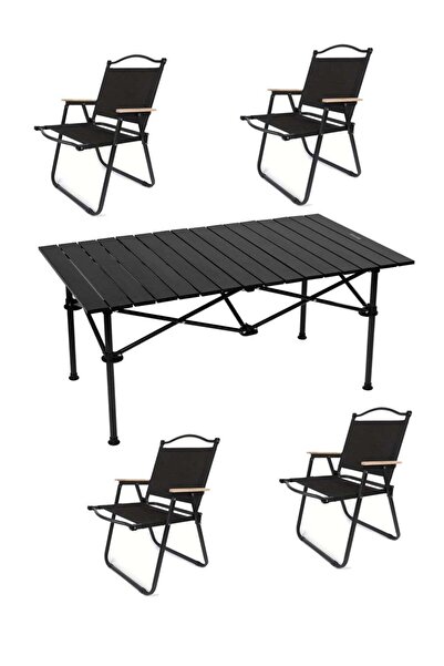 AGD Camping Table Set with 4 Folding Chairs