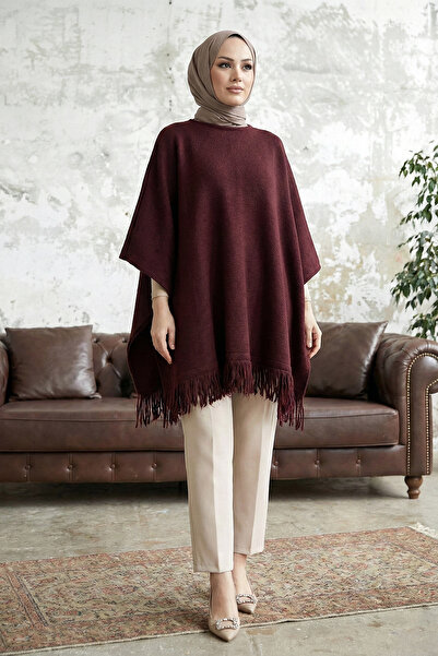 MODAQU Tasseled Knitwear Poncho Cardigan
