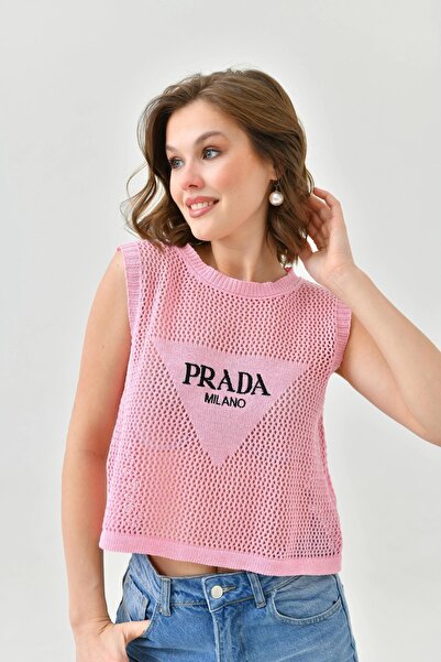 Park Karon Women's Crew Neck Crop Seasonal Knitwear Blouse 8286Sw