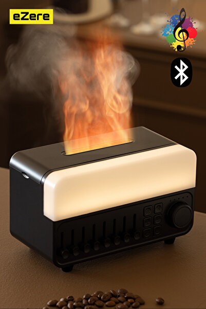 EZERE A14 Bluetooth Hoparlörlü Alev Efektli 8Sesli Renkli Aromaterapi Difüzör...