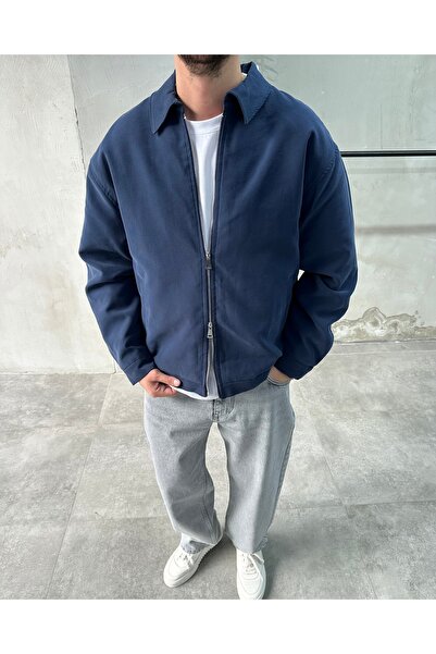 DİFRANSEL Oversize Black Quilted Men's Jacket