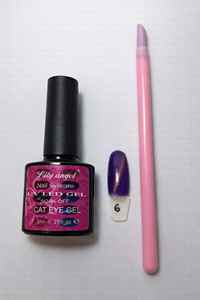 Lily Angel UV LED Cat Eye Gel – shade 6, 7.3 ml + silicone cuticle pusher brush