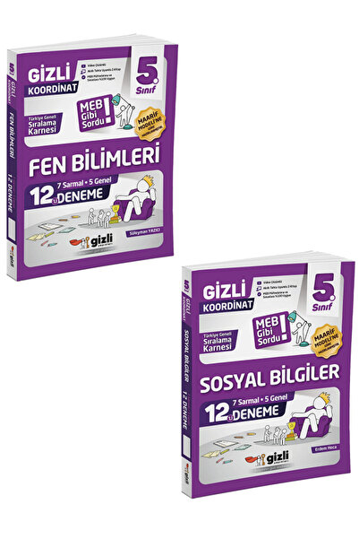 Efsane Yayınları 5.Sınıf Gizli Yayınları Fen Bilimleri + Sosyal Bilgiler 12 L...