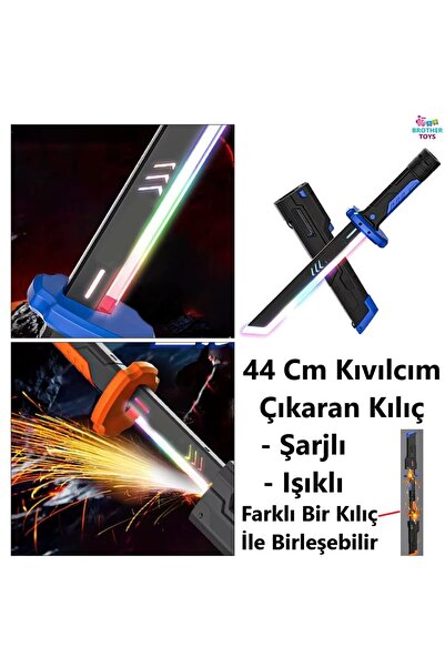 Brother Toys 44 Cm Kıvılcım Çıkaran Işıklı Oyuncak Kılıç Şarjlı Renk Değiştir...