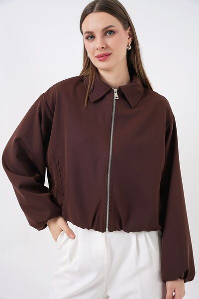 Hiccup Bdart Gabardine Zippered Bomber Jacket