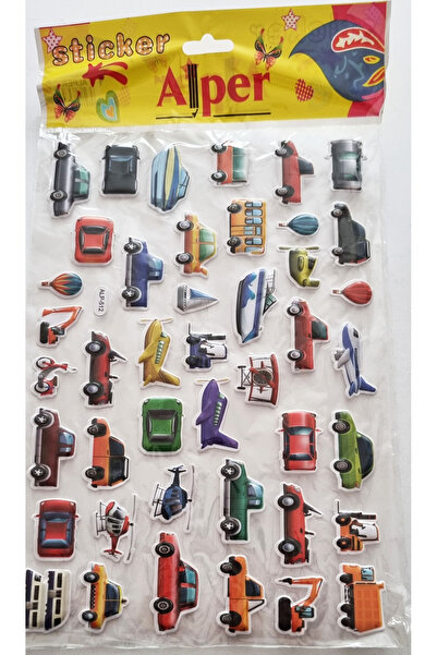 Modellino Kabartma Sticker Etiketler 30x17cm Emoji Kalp Hayvanlar Bayrak Meyv...