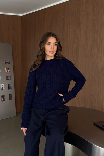 Livio Ferri Erin Premium Hair Knit Crew Neck Thick Knitwear Sweater