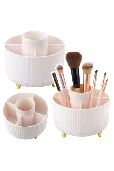 Three top online 360° Rotating Cosmetic Brush Organizer with 5 Compartments