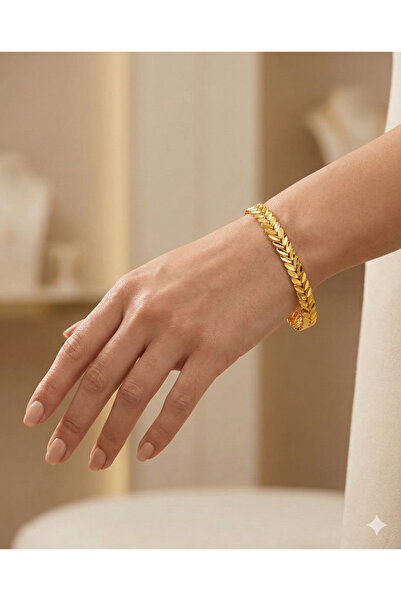 güra Başak Model Altın Kaplama Zincir Desenli Kadın Bileklik