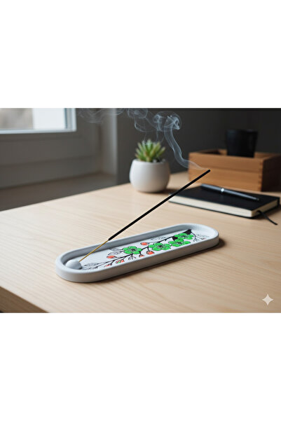 3D TASARIM 24 cm Modern Kiraz Çiçeği Serisi - Dekoratif Tütsülük (PLA)