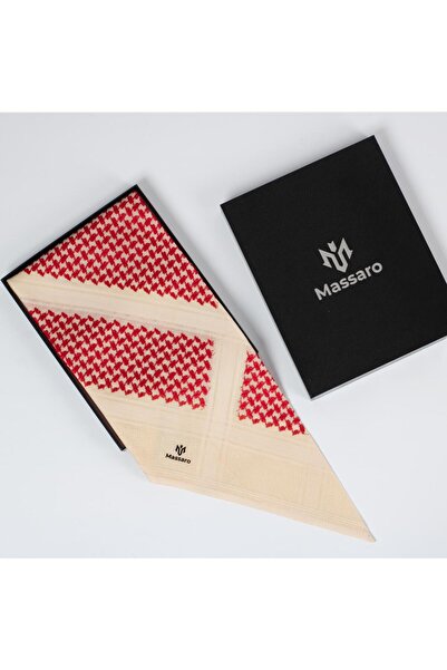 MASSARO شماغ احمر رسمي مايل على