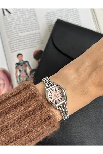 MERW Paleo Model Silver Pink Color Vintage Series Metal Cord Women Wrist Watch