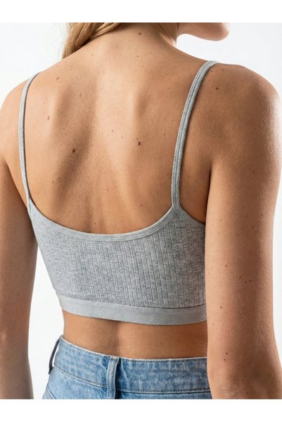 underwear bodyway Set of 2 Basic Crop Bustier Tank Tops with Ribbed Rope Straps