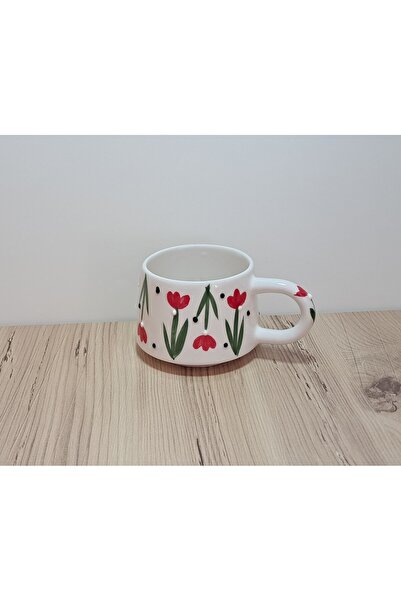 Artiser Red Flower Decorated Ceramic Mug, Ceramic Mug