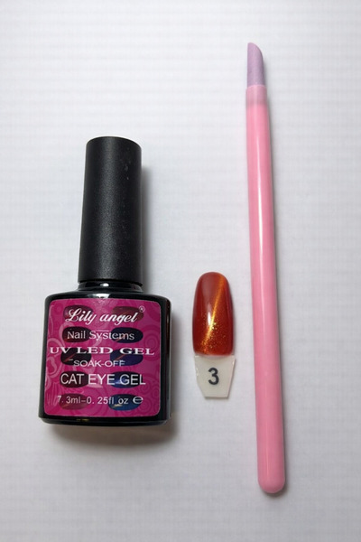 Lily Angel Gel UV LED Cat Eye – nuanța 3, 7.3 ml + pensulă din silicon pentru...