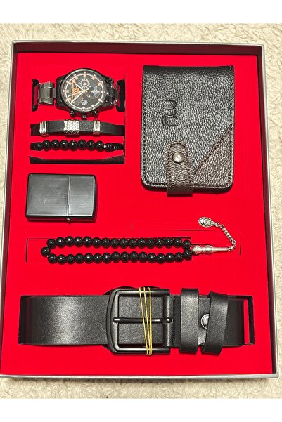 Promplus Erkek Sevgililer Günü Hediye Seti | Saat, Cüzdan, Kemer, Tesbih ve B...
