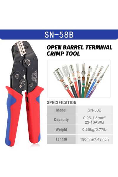 Choice1 مجموعة أدوات التجعيد SN-58B لأطراف دوبونت JST MOLEX، مع حلقات معزولة ...