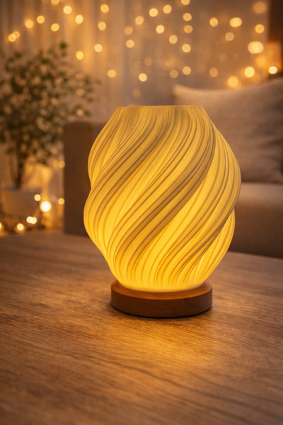 Onyx Kablosuz Pilli LED Masa Lambası | Yüksek Parlaklık | Modern Spiral Dekor...