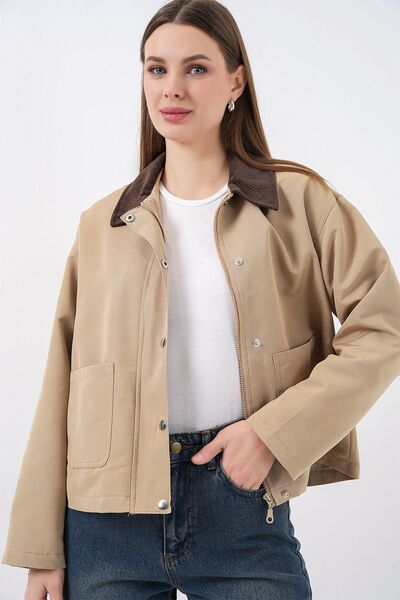 Hiccup Bdart Gabardine Buttoned Pocket Jacket