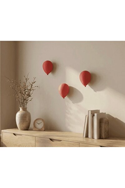 designode BALLOON 3’lü Kırmızı Balon Dekoratif Hediyelik Duvar Aksesuarı Seti...