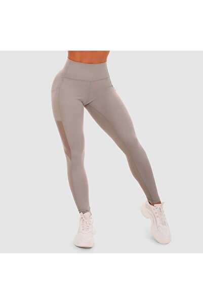 GymBeam Colanți cu panouri din plasă pentru femei, gri