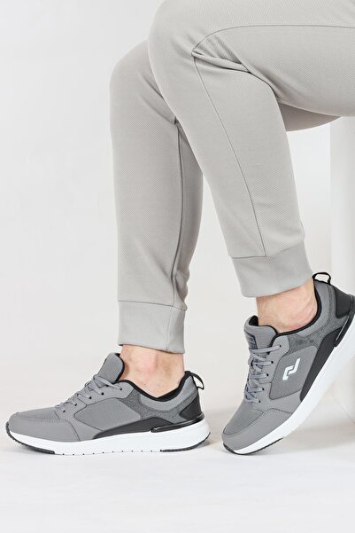 Jump 32427 Γκρι Μαύρο Λευκό Αθλητικά Παπούτσια Άνετης Σόλας με Μνήμη