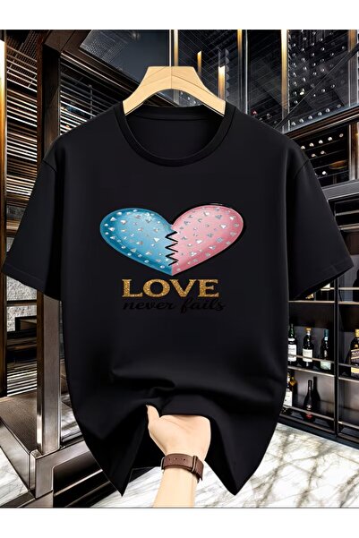 oneagılyazı Love Printed Design, Casual Comfortable Minimalist Style, Short S...
