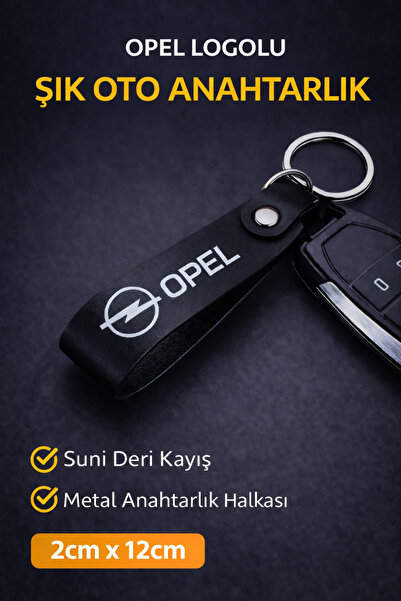 DOCCES Μπρελόκ από μαύρο συνθετικό δέρμα με τυπωμένο λογότυπο Opel