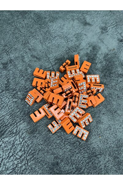 Mos Tespih Γράμμα Ε Πέτρινο Πορτοκαλί Βραχιόλι Κόσμημα με Χάντρα (1 Τεμάχιο)