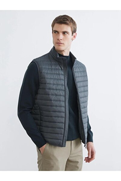 LC Waikiki Petrol guler ridicat Bărbați geacă cu puf vestă (S6)