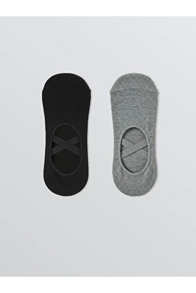 LC Waikiki Gray Women's Flat Yoga and Pilates Socks 2-Pack (S6)