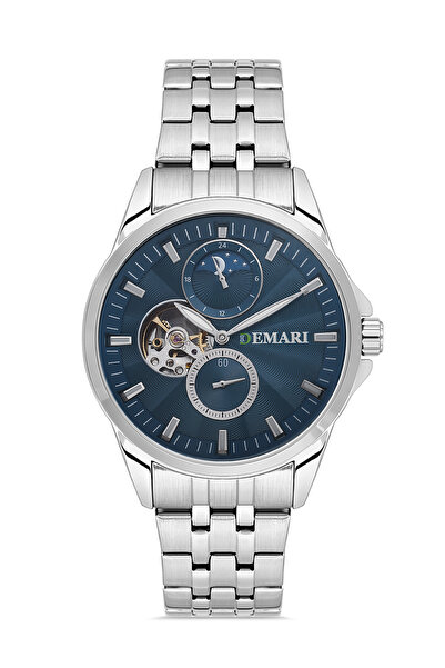 DEMARİ Automatic Men's Wristwatch - Steel Band, Navy Blue Dial Dm-00101G-A3