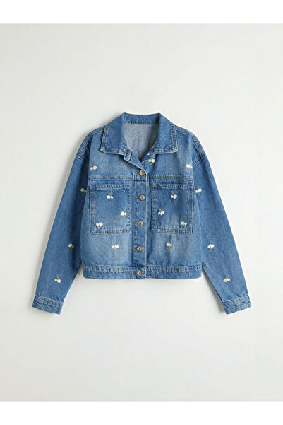 LC Waikiki Rmz Gi̇yi̇m Farkiyla Floral Girl's Jean Jacket
