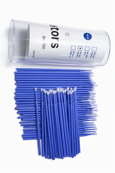 OEM Ultra Fine Microbrushes for Eyelashes and Nails – Set of 100 pieces, Blue...