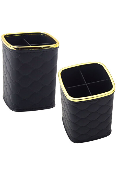 Three top online Brush Organizer with Four Compartments, Black