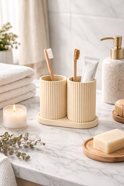 BB Craft Çift Bölmeli Diş Fırçalık & Banyo Organizeri
