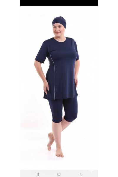 aykum Short Sleeve Semi-Closed Hijab Swimsuit Plus Size Micro Lycra (Breast P...