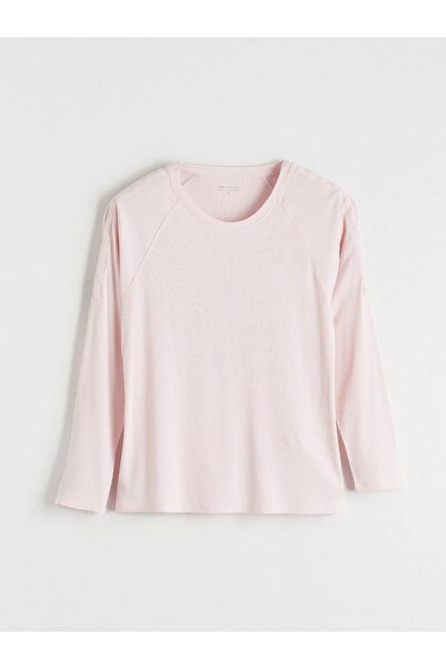 LC Waikiki Easy-To-Wear Women's Pajama Top with Snap Buttons on the Sleeves a...