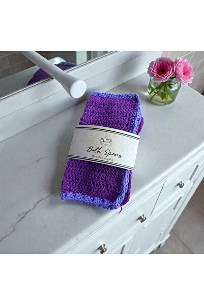 The Elite Home مجموعة من منشفتين للحمام مصنوعتين يدويًا من القطن