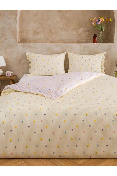 LC Waikiki Mixed Flower Printed Double Duvet Cover Set (S6)