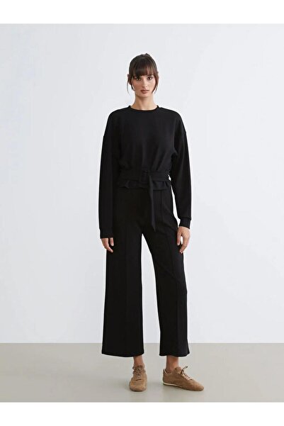 LC Waikiki Black Women's Sweatpants with Elastic Waist (S6)