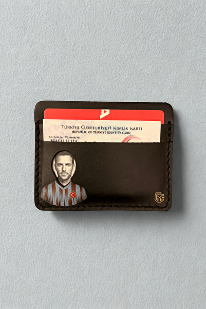 Manerro Bordo Mavi Taraftar Temalı Hakiki Deri Cüzdan & Kartlık